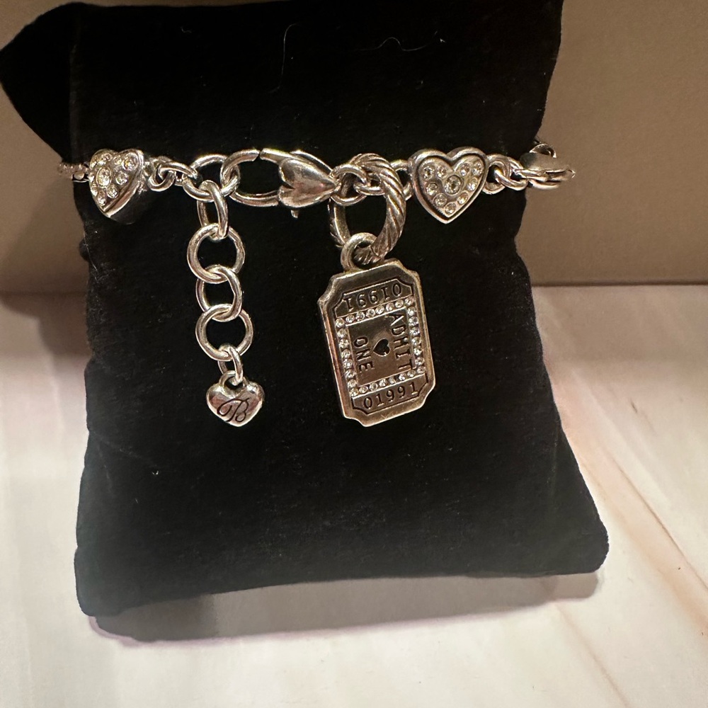 Brighton Silver Heart Charm Bracelet